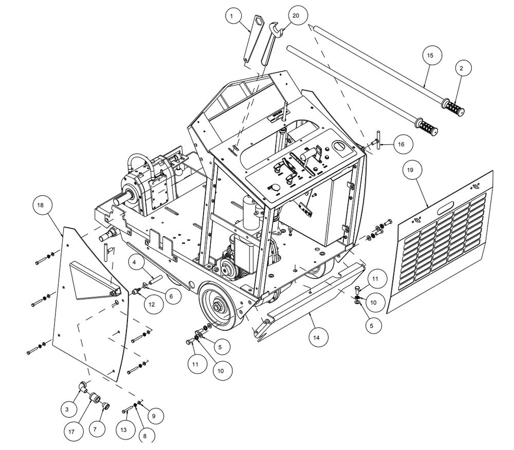 Section 16 Diagram and Parts List for MK-4020KBG 167420-20G MK Diamond Concrete Saw